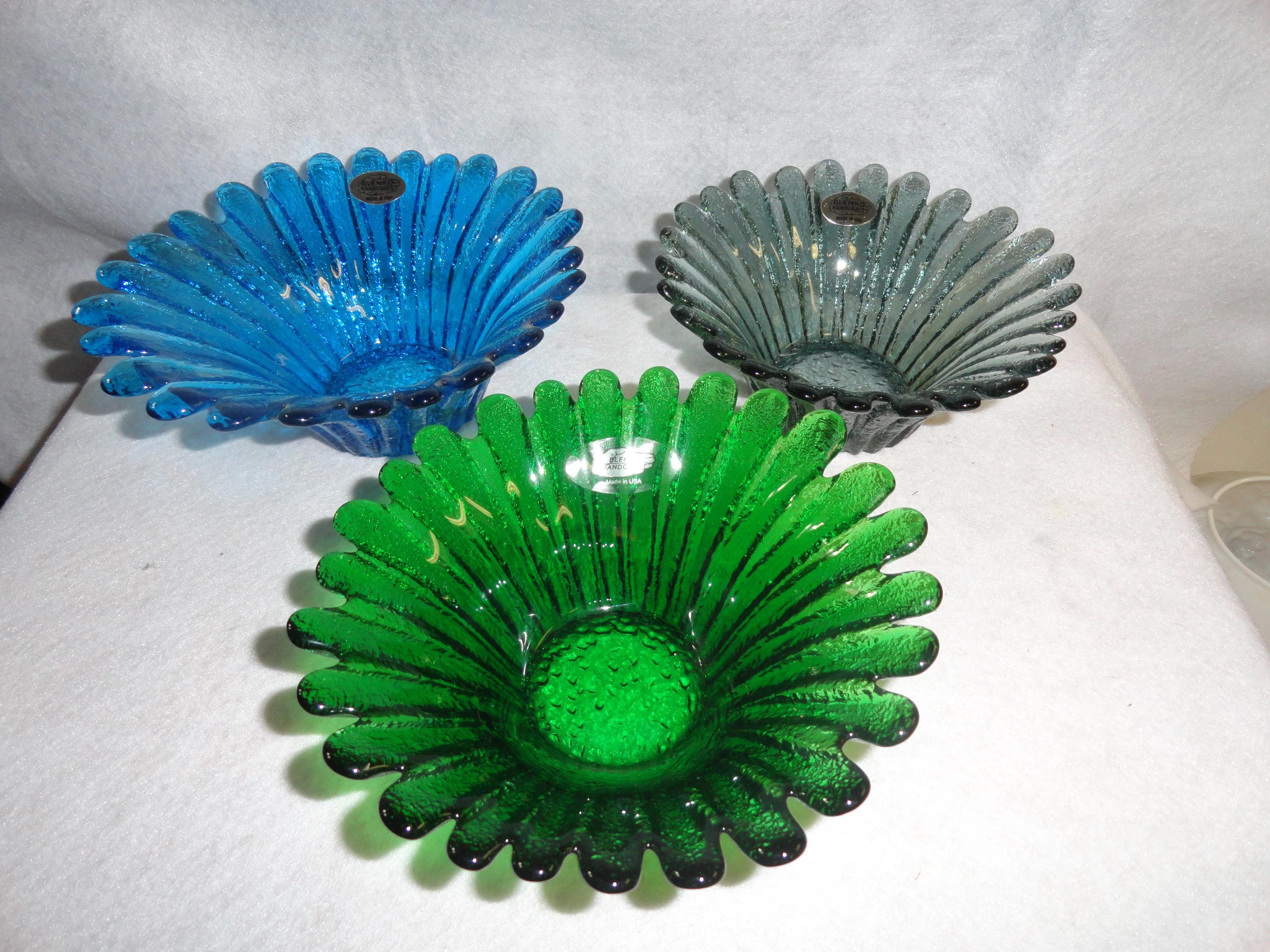 希少なヴィンテージ BLENKO ブレンコガラス 置物 手拭きガラスアメリカ雑貨 BLENKO” Vintage Hand Blown Art Glass Vase（H13cm）ブレンコ