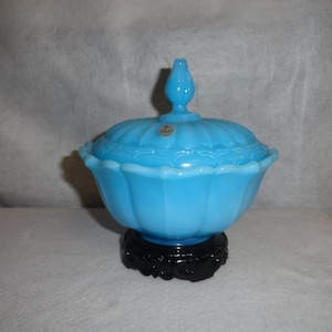 Blue Fenton Candy Dish With Lid - Etsy