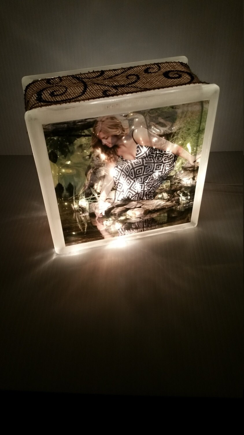 Your Personalized Photo Glass Block with Lights Etsy