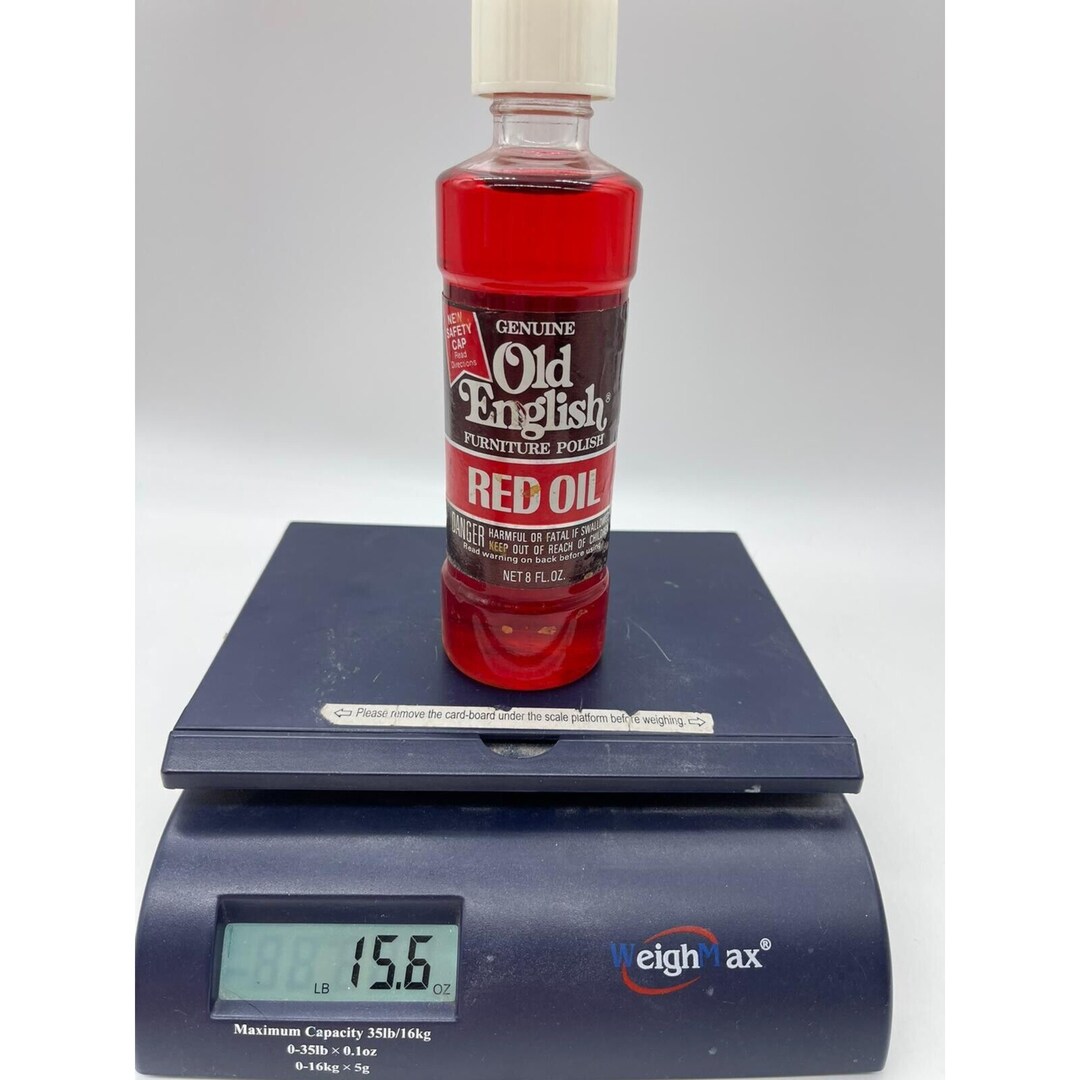 Vintage Old English Red Oil Furniture Polish Glass Bottle 8 Fl Etsy