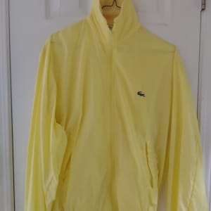 Izod Lacoste Gelber Windbreaker Full Zip Größe M Vintage