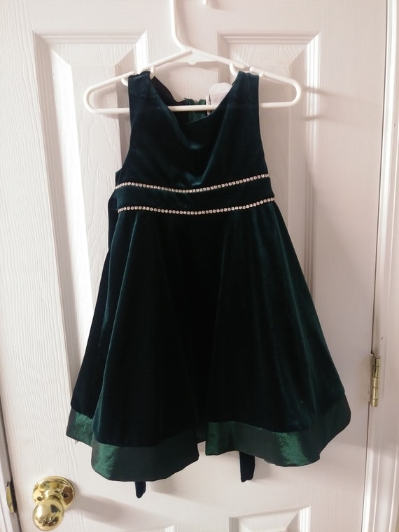 REDUCED Rare Editions Green Velvet Dress With Rhinestones Toddler Size Size 3T Etsy UK