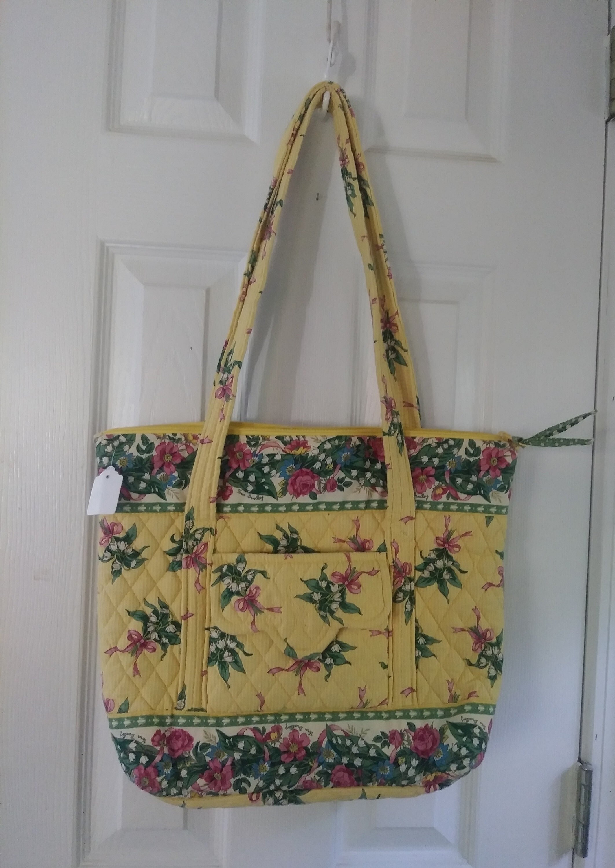 Vera Bradley Tote Toggle Shoulder Bag Purse in Retired Yellow Hope Pattern