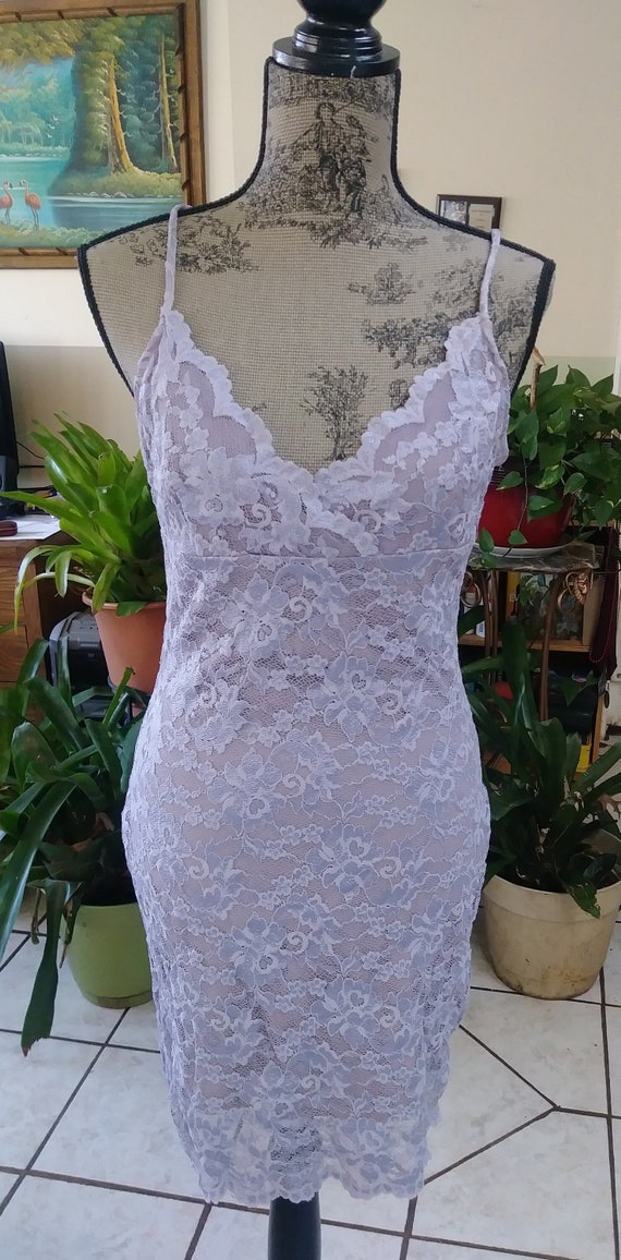 Elegant Vintage Lavender Lace Dress Set by Hugo Bu