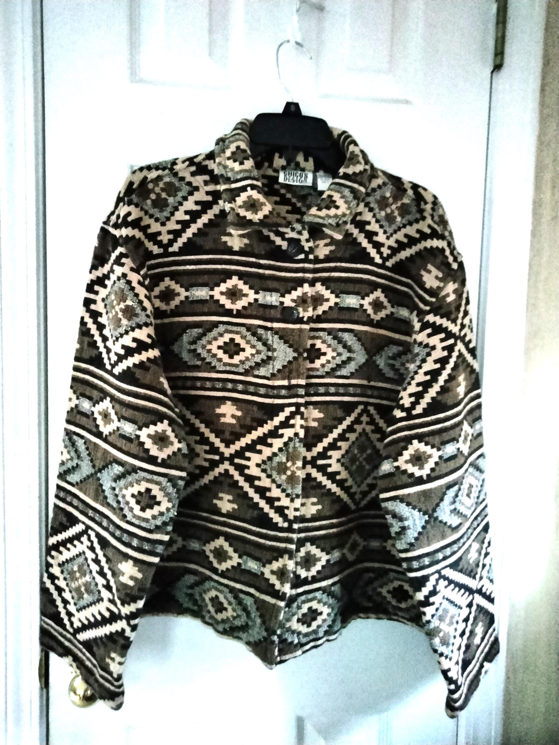 Chico's Southwestern Heavy Cotton Jacket. Size 3 (XL) Chart