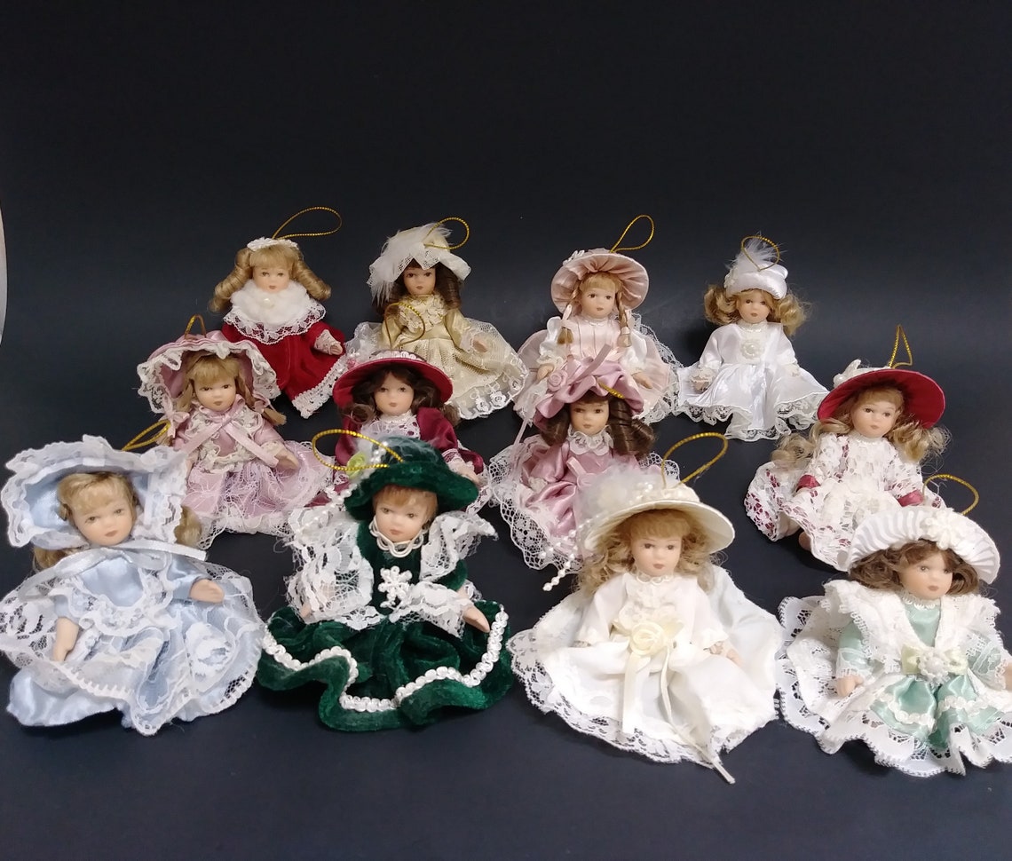 Porcelain Doll Ornaments DG Creations / 3.5 Tall Etsy