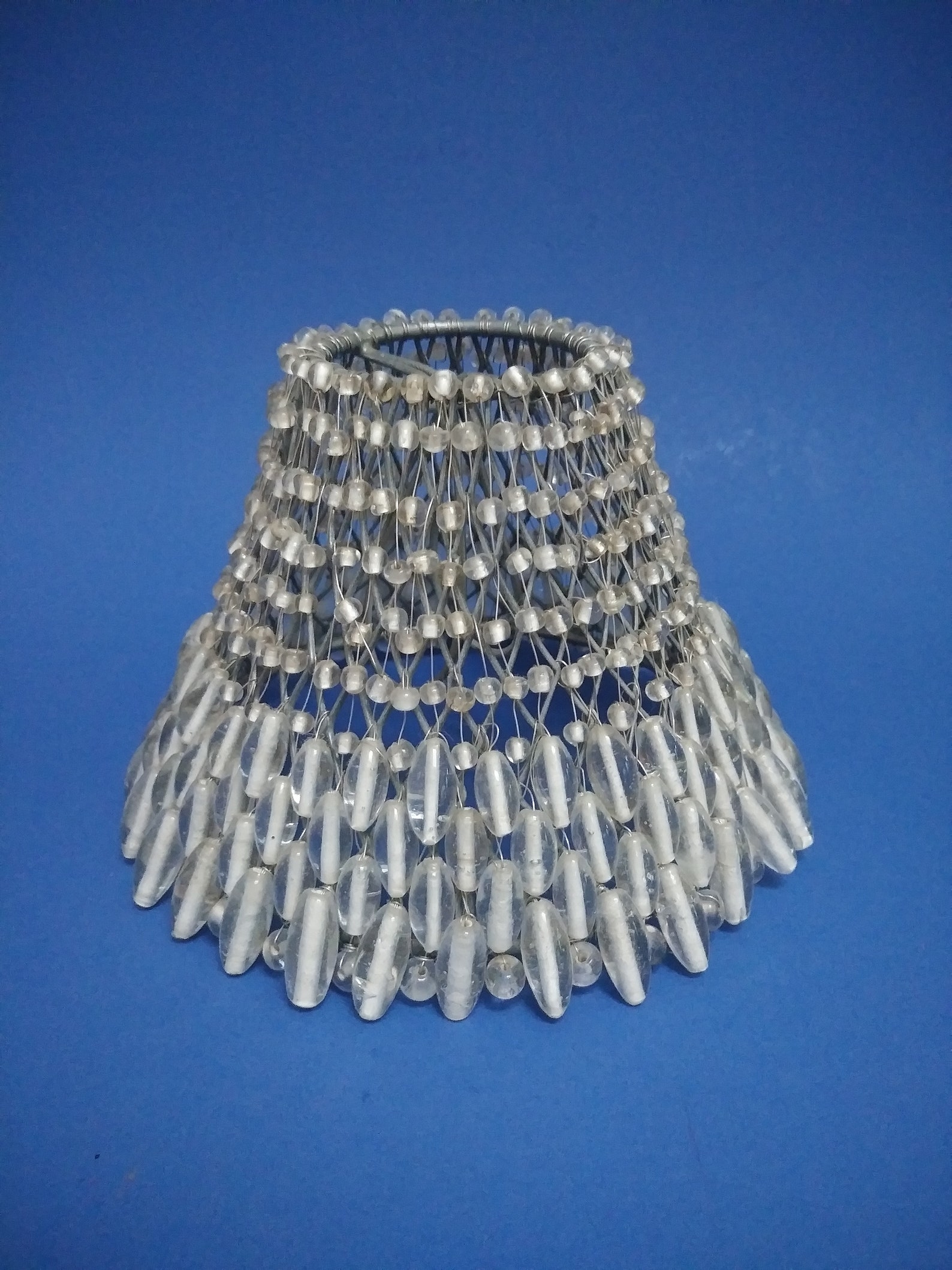 Vintage SMALL Beaded Glass Shade // Lamp Shade // Clip on Etsy