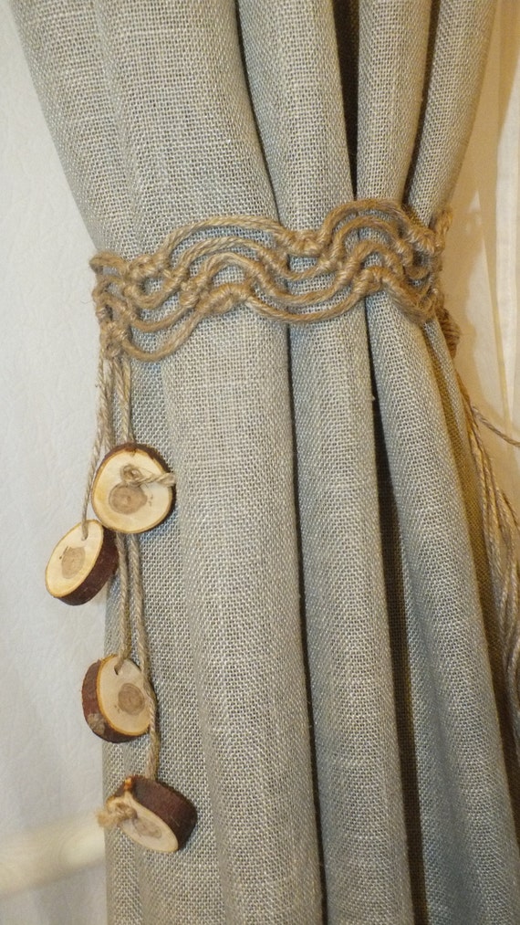 Items similar to Wooden Curtain Tie Backs 2 pcs Nursery Gypsy Décor