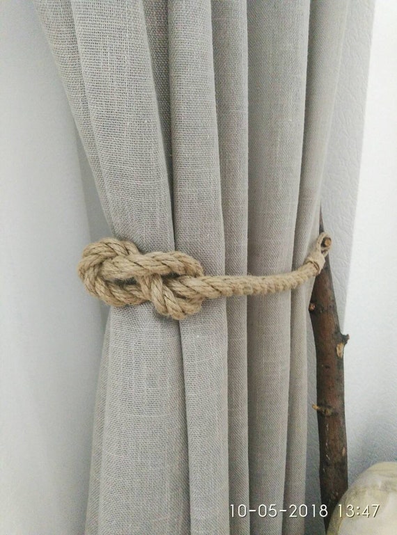 Jute Rope Curtain Tiebacks Nautical Tiebacks Rope Curtain Etsy