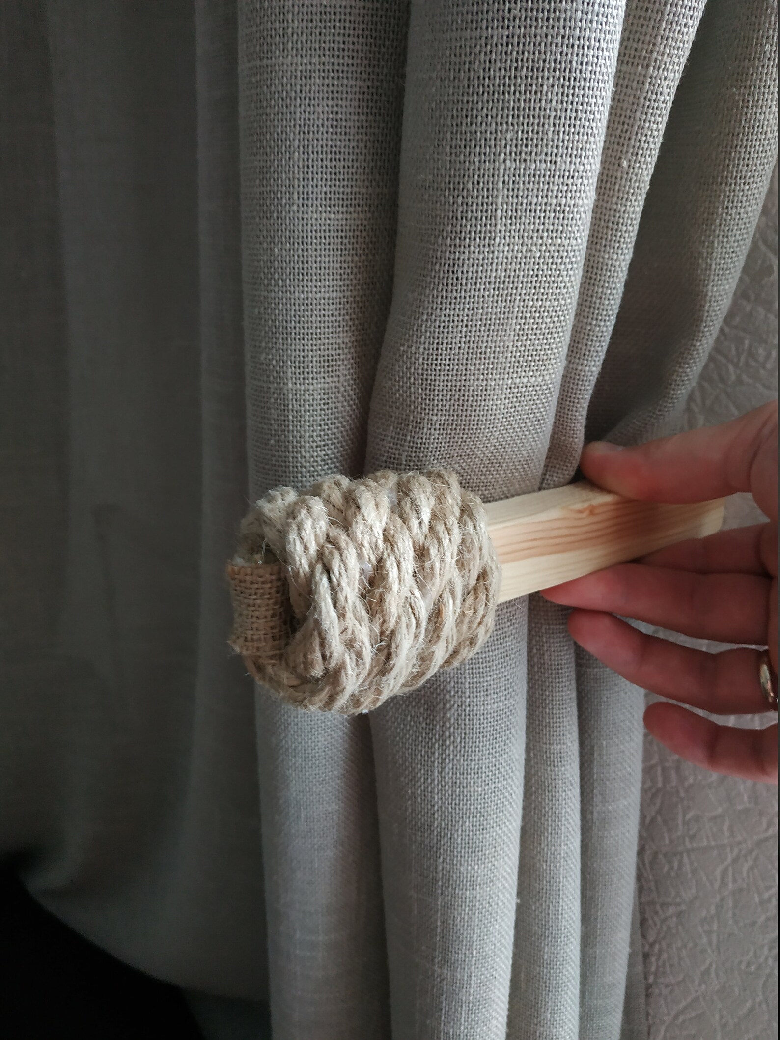 Wooden Curtain Tie Back Hook Curtain Tie Backs Gypsy Décor Etsy