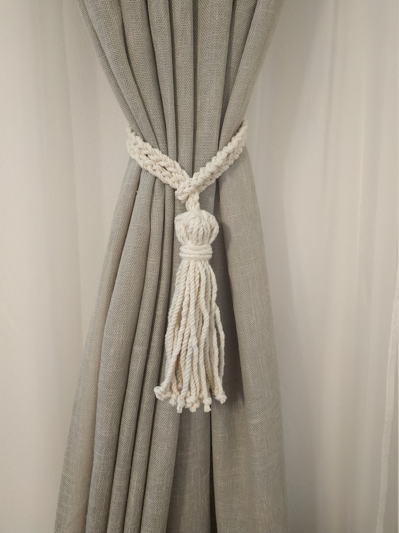 Tassel Curtain Tie Backs Cotton Rope Curtain Tie back Beach Etsy