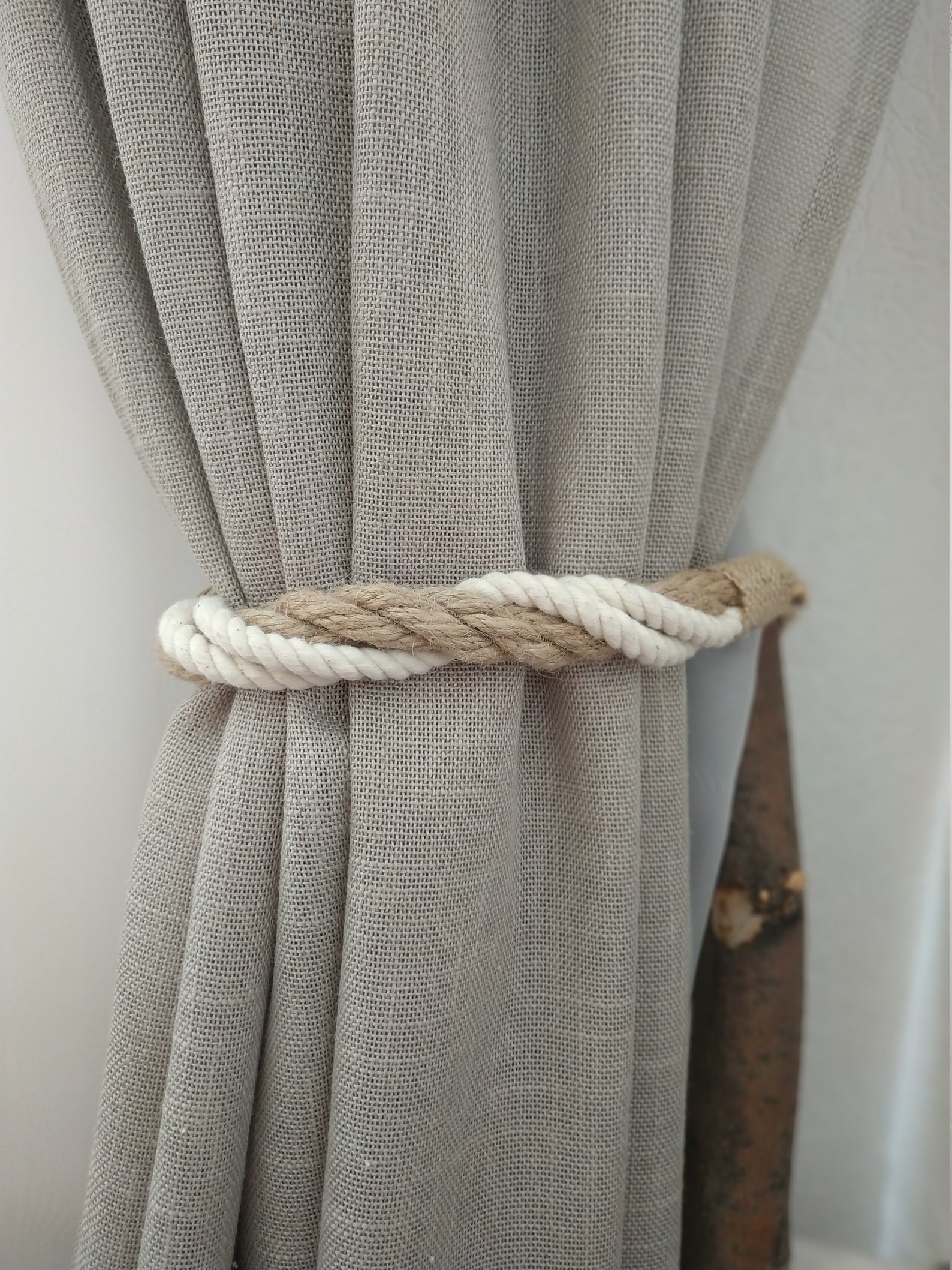 Twisted Rope Curtain Tiebacks Nautical Curtain Tie Back Jute Etsy