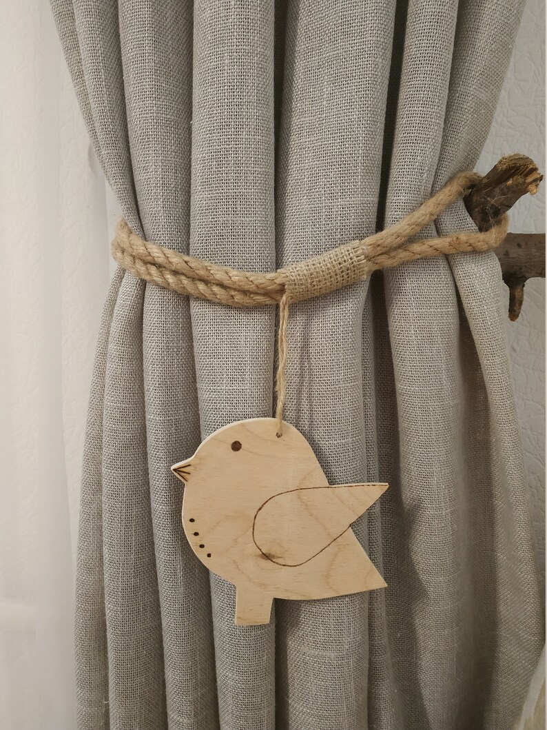 Wooden Bird Curtain Tie Backs Nursery Curtain Tie Back Cute Etsy