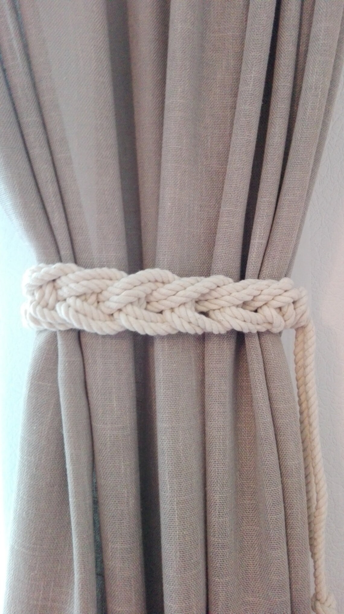 Macrame Curtain Tie Backs..2 sides..Cotton Rope Etsy