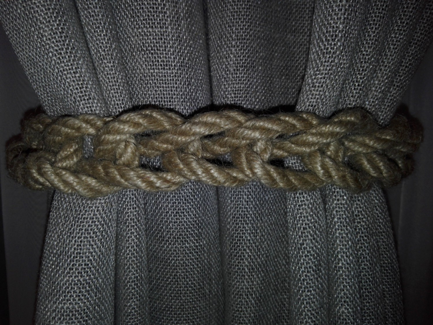 Espaldas de corbata de cortina de yute decoración rústica del | Etsy
