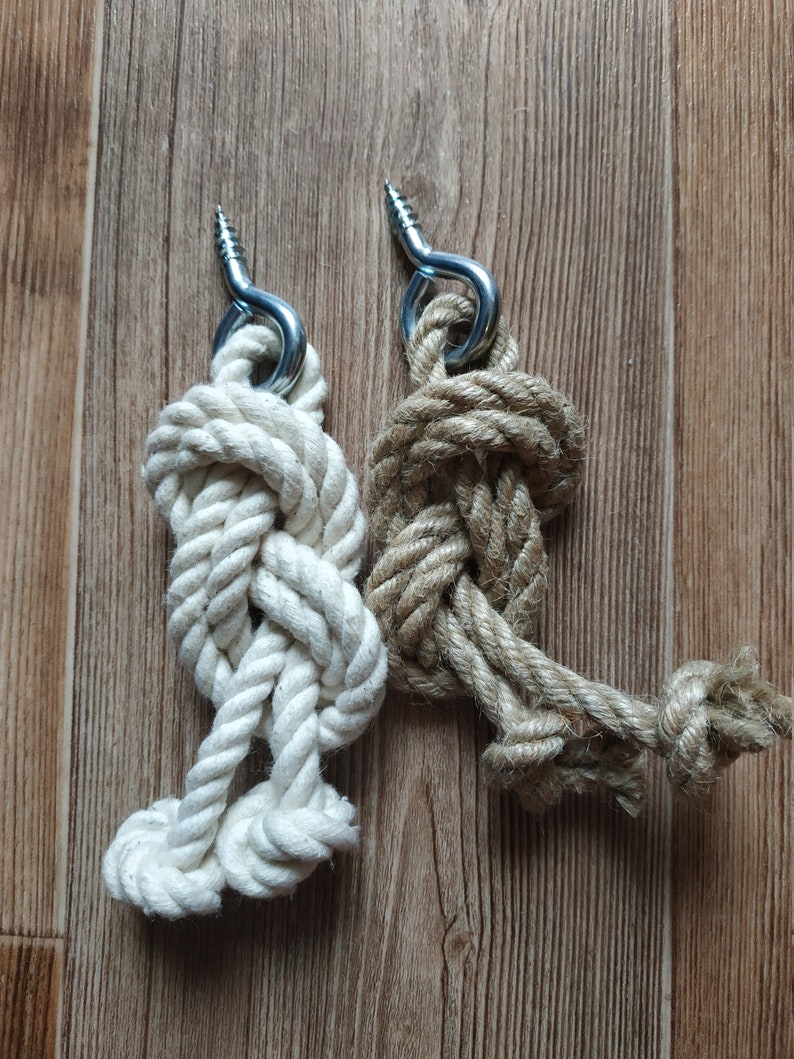 Rope Drawer Handle Jute or Cotton Knobs Nautical Etsy