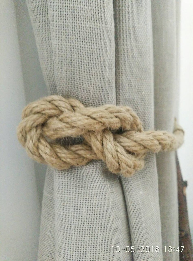 Jute Rope Curtain TieBack Nautical Tiebacks Rope Curtain Etsy