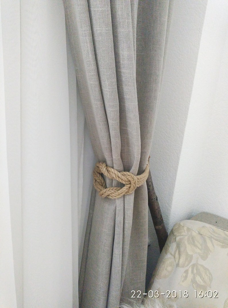 Nautical Curtain tie backs Jute Rope Curtain Tiebacks Etsy