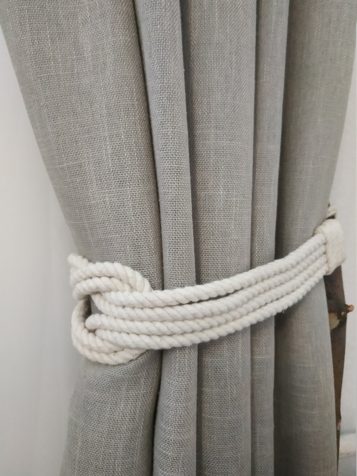 Double Square Knot Curtain TieBacks Nautical Curtain Tie Etsy