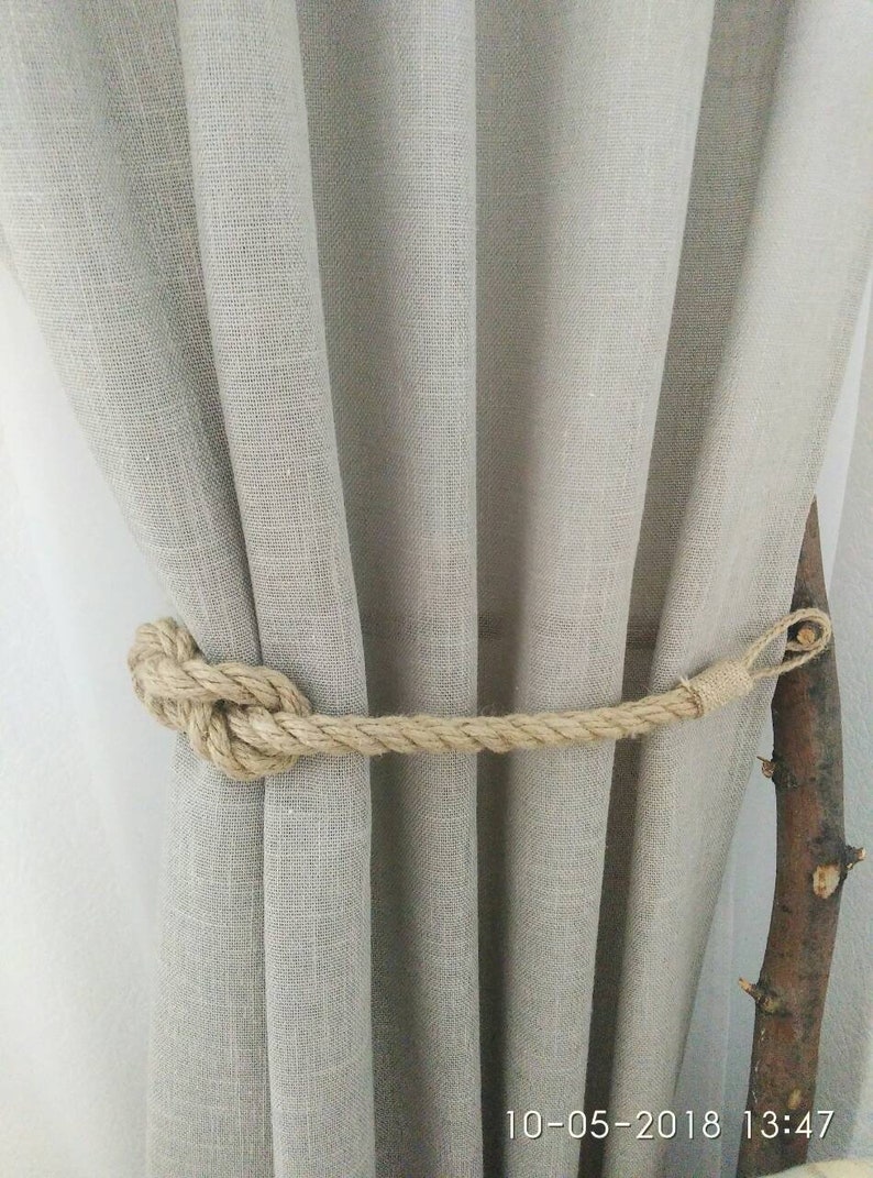 Jute Rope Curtain TieBack Nautical Tiebacks Rope Curtain Etsy