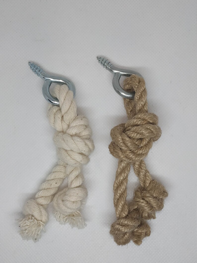 Rope Drawer Handle Jute or Cotton Knobs Nautical Etsy