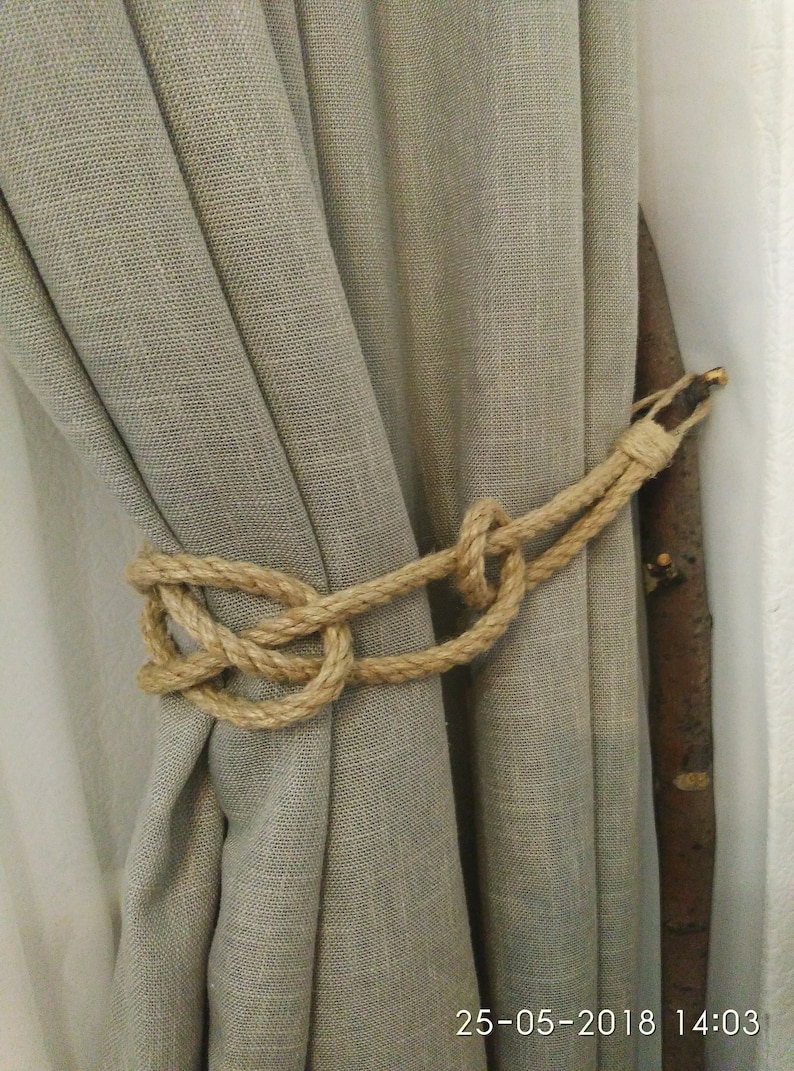Nautical Curtain Tie Backs Nautical Decor Jute Rope Curtain Etsy