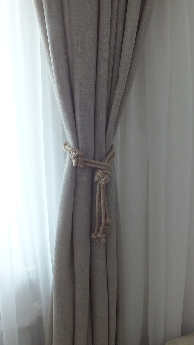 Nautical Knots Curtain Tie Backs Nursery Curtain Tie Jute Etsy