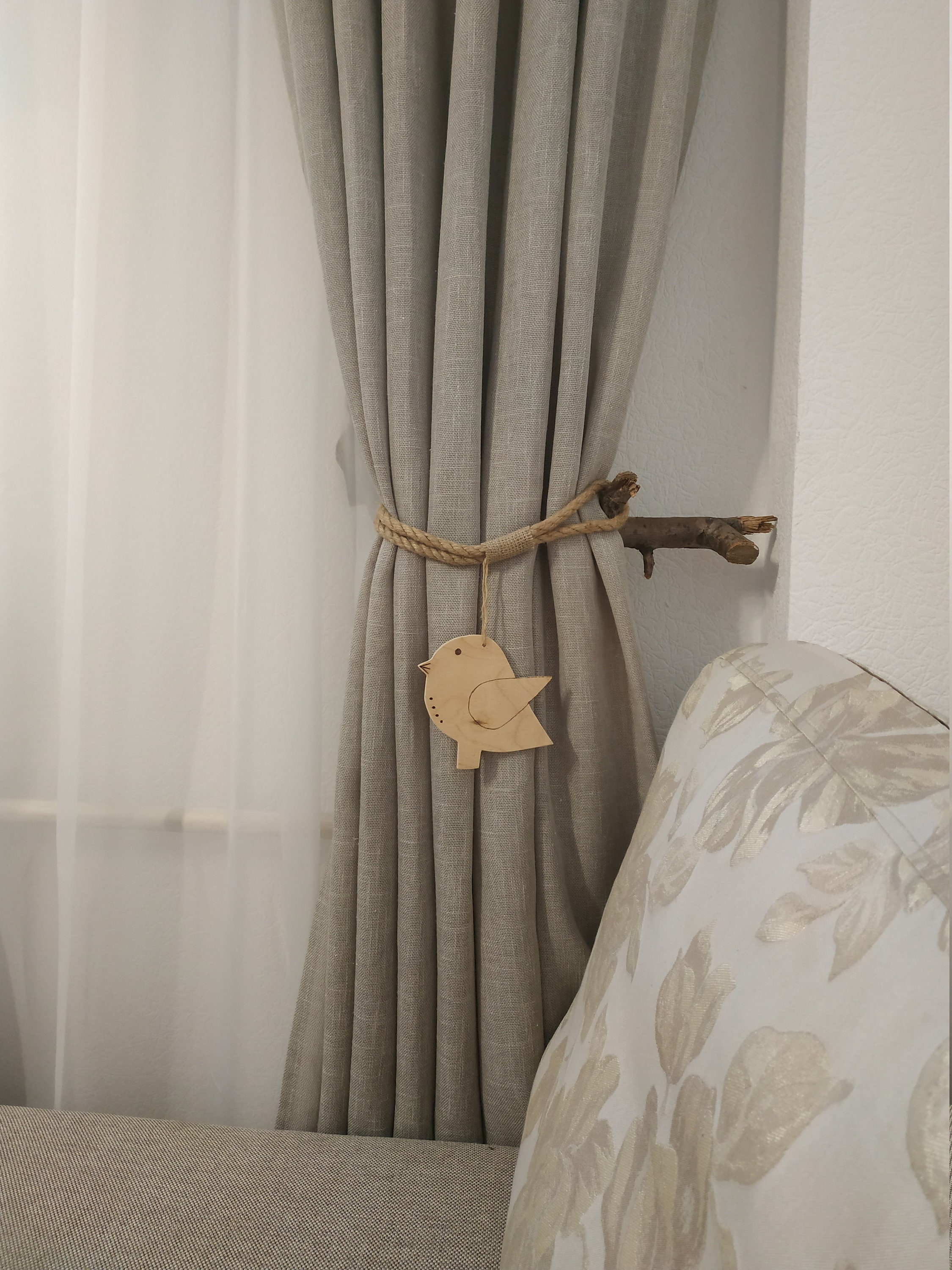 Wooden Bird Curtain Tie Backs Nursery Curtain Tie Back Cute Etsy