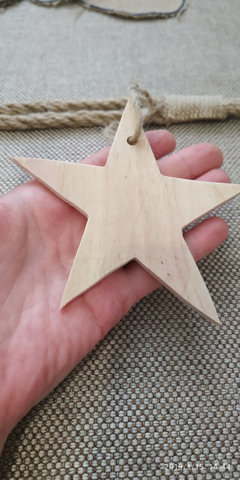 Rope Curtain Tiebacks with Wooden Star Nursery Curtain Tie Etsy