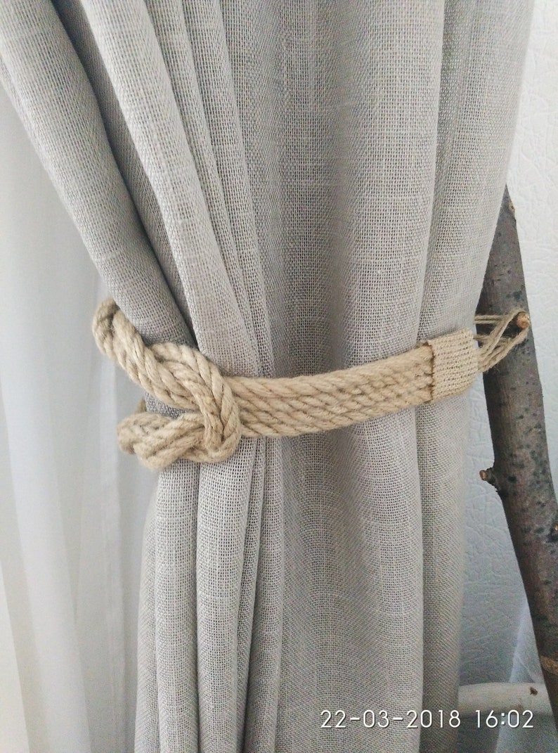 Nautical Curtain tie backs Jute Rope Curtain Tiebacks Etsy