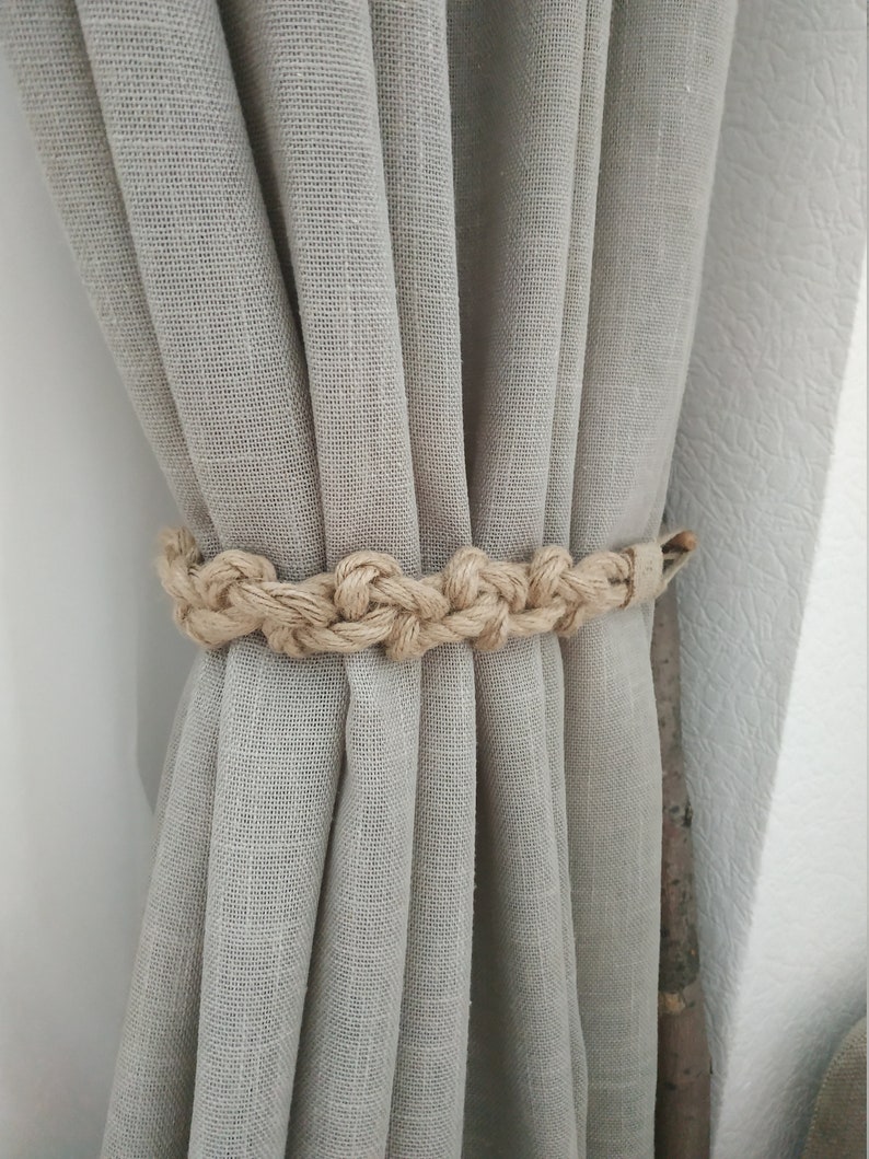Rustic Jute Curtain Tie Backs Gypsy Décor Boho Accessories Etsy