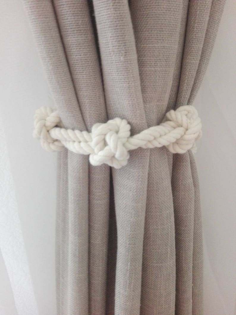 Ivory Rope Curtain Tie Backs Cotton Curtain Tie Brilliant Etsy