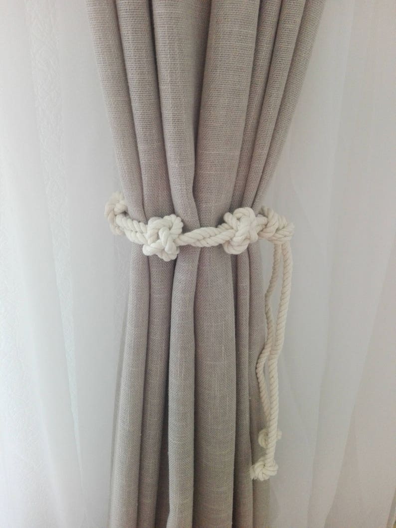 Ivory Rope Curtain Tie Backs Cotton Curtain Tie Brilliant Etsy