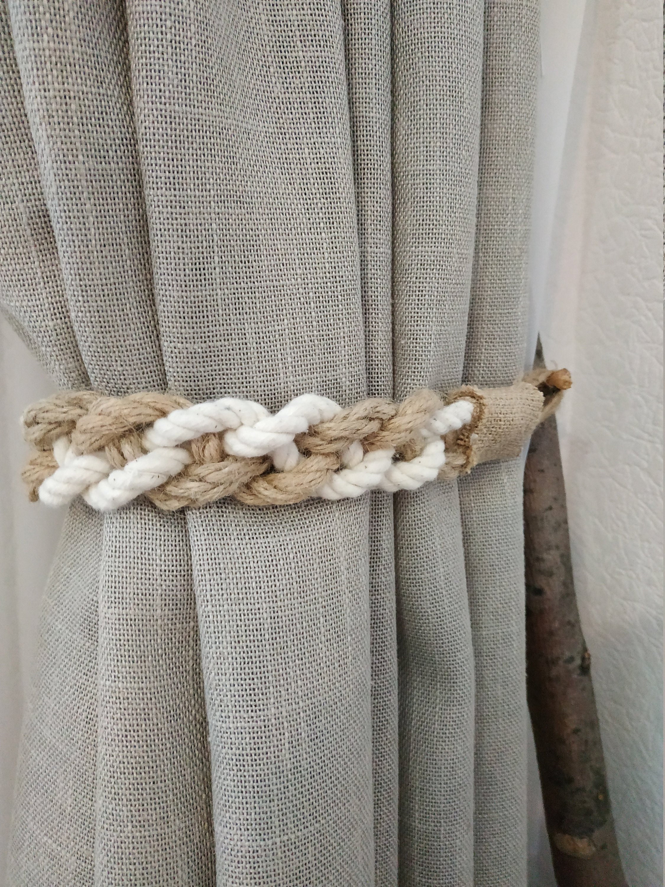 Jute and Cotton Rope Curtain Tie Backs Nautical Tiebacks Etsy