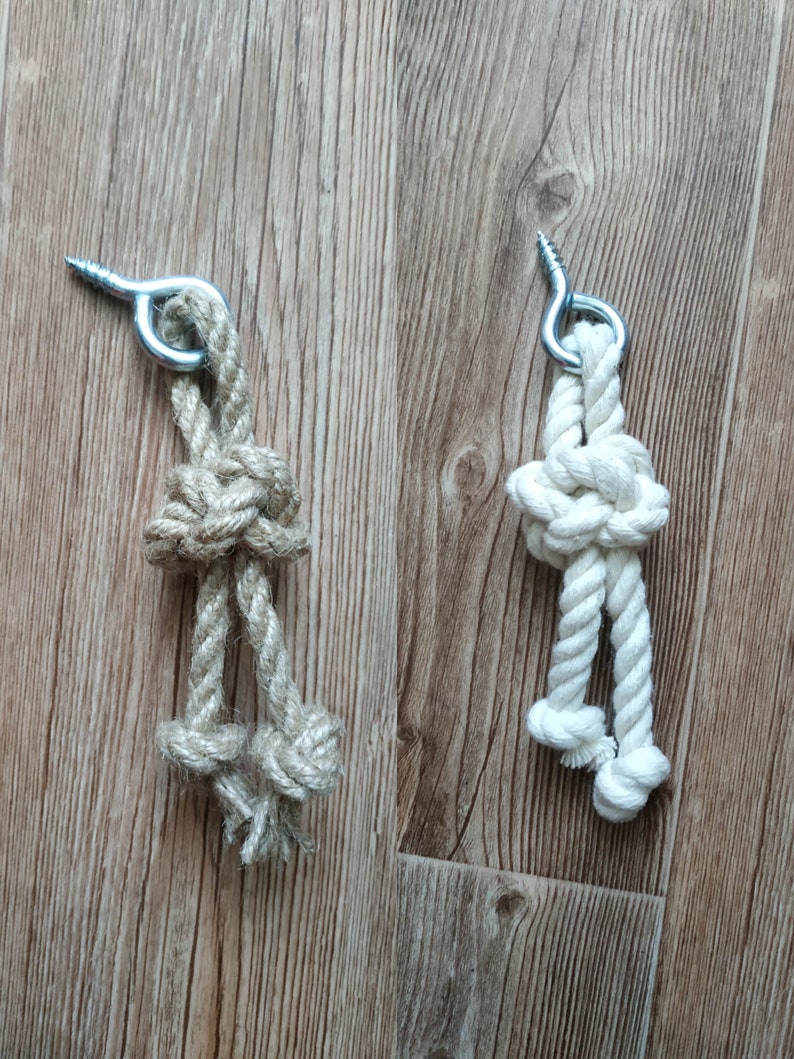 Rope Drawer Handle Jute or Cotton Knobs Nautical Etsy
