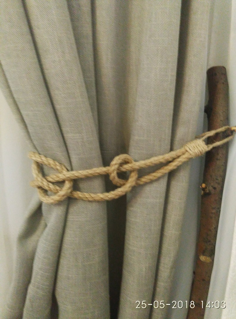 Nautical Curtain Tie Backs Nautical Decor Jute Rope Curtain Etsy