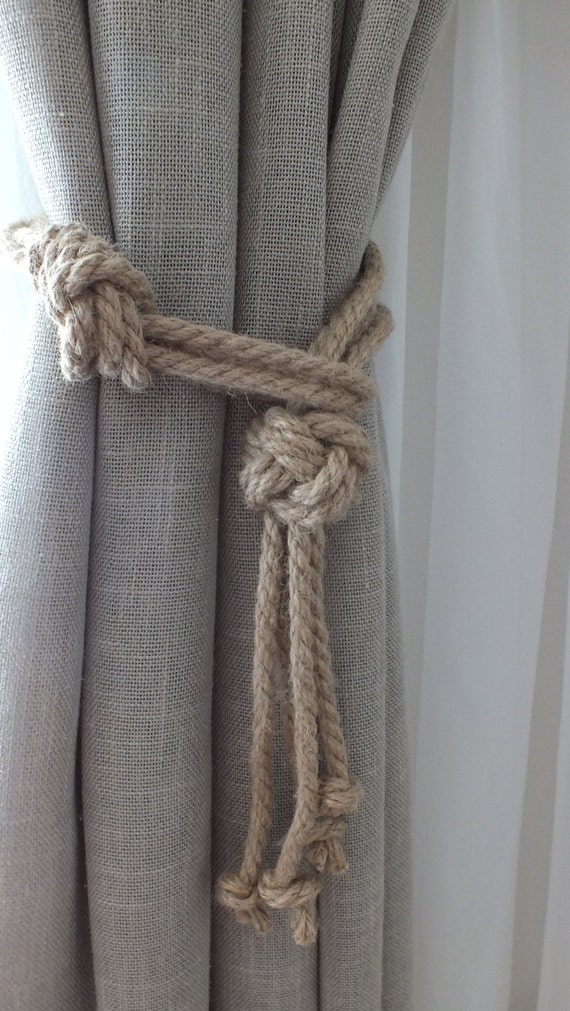 Nautical Knots Curtain Tie Backs Nursery Curtain Tie Jute Etsy