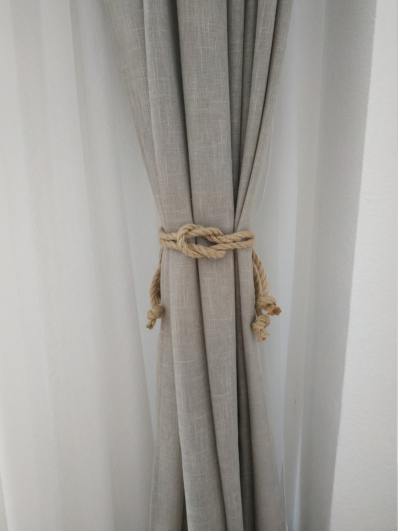 Square Knot Curtain TieBack Beach Decor Jute Rope Curtain Etsy