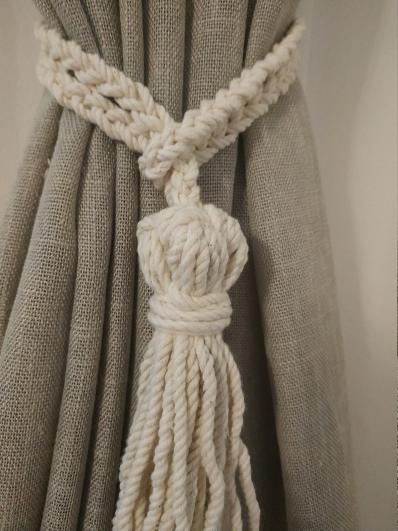 Tassel Curtain Tie Backs Cotton Rope Curtain Tie back Beach Etsy