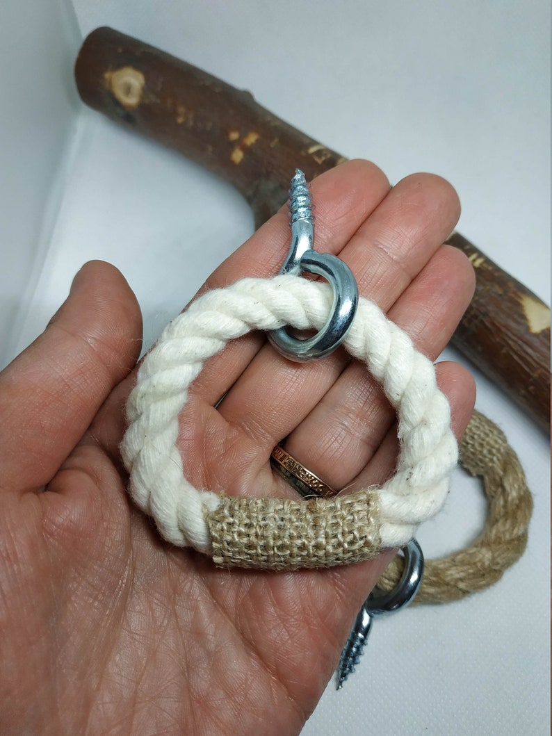 Rope Drawer Handle Jute or Cotton Knobs Nautical Etsy