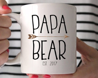 Father's Day gift, Papa Bear Mug, Grandpa Gifts, Grandpa Mug, New Grandpa, Gift for Dad, New Dad Mug, Custom Mug, Pregnancy Reveal