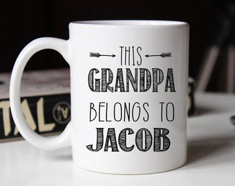 Father's Day Mug, This Grandpa Belongs To, Grandpa Mug, Personalized dad Mug, Daddy Gift, Gift for husband, Funny Dad Mug, New Grandpa Gift