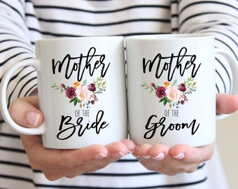 SET Mother of the Bride And Groom Summer Fall Mug Gift, Mom Wedding Gift