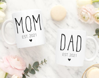SET Mom and Dad Personalized Mugs, Mug Set for Parents