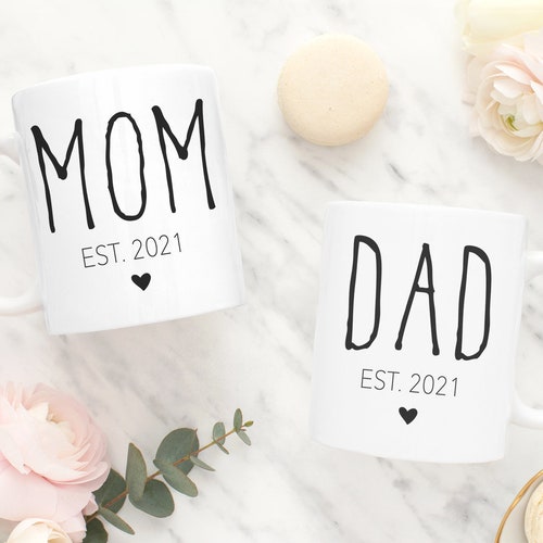 New Parents Mugs New Parents Mug Set Mom and Dad Mugs Mom Etsy