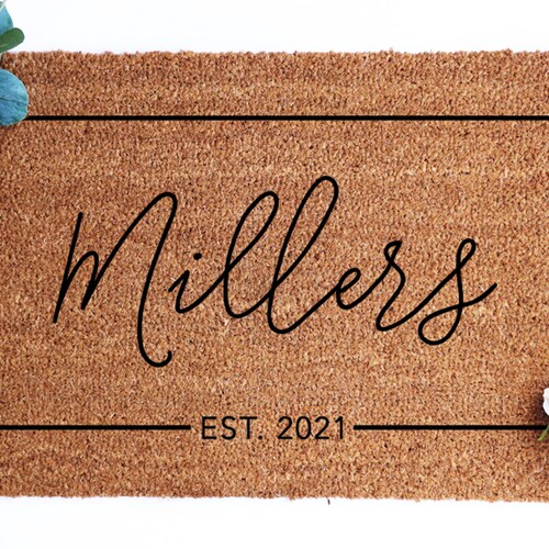 LARGE Custom Doormat Last Name Doormat Housewarming Gift Etsy