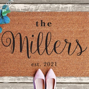 Custom Doormat, Personalized Housewarming GIft, New Home Gift, Personalized Doormat, Unique Wedding Gift for Couple, Parents Gift, Porch