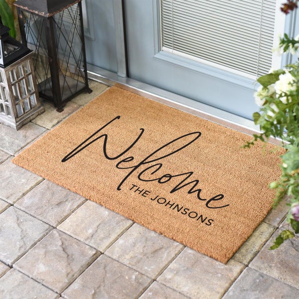 Personalized Doormat, Wedding Gift, Custom Welcome Mat, Door Mat, Summer Decor, Newly Weds Gift, Housewarming Gift, Funny Doormat, Porch