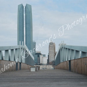 Oklahoma City Skyline Print, Devon Tower Skydance Bridge View