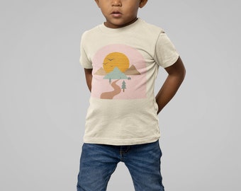 Retro Kids Shirt Kids Mountains TShirt Kids Summer T-Shirt Kid Camping Tee Cute Summer T-Shirt Little Adventurer Shirt